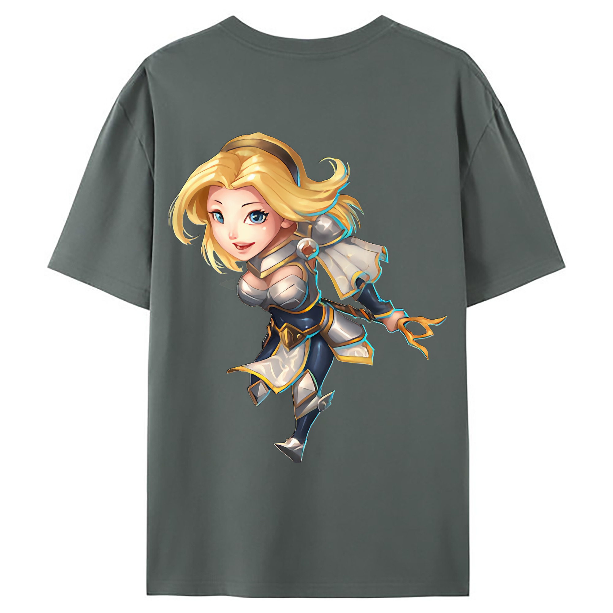 （画像用） リーグ・オブ・レジェンド League of Legends LOL 綿100％ メンズ半袖Tシャツ（バックプリント） 通気性